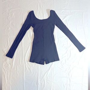 Victoria's Secret PINK Black Ribbed Romper